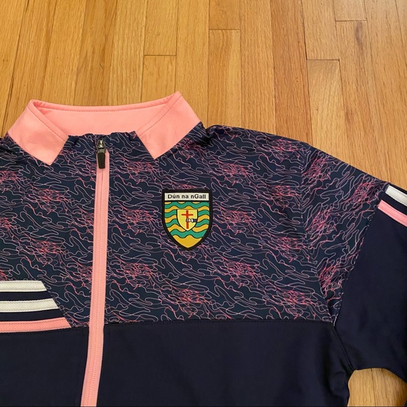 O'NEILLS Girls Donegal GAA Nevis 26 3 Stripe Full Zip Navy & Pink Jacket NEW - Picture 5 of 15